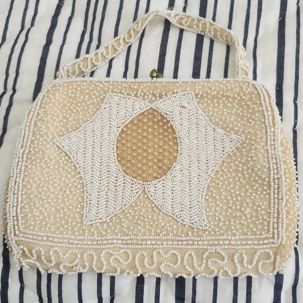 Vintage 1950's Walborg Beaded Clutch, Hand Made In Belgium